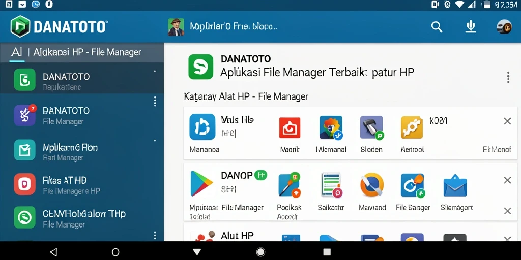 Antarmuka aplikasi DANATOTO yang ramah pengguna dengan fitur File Manager.