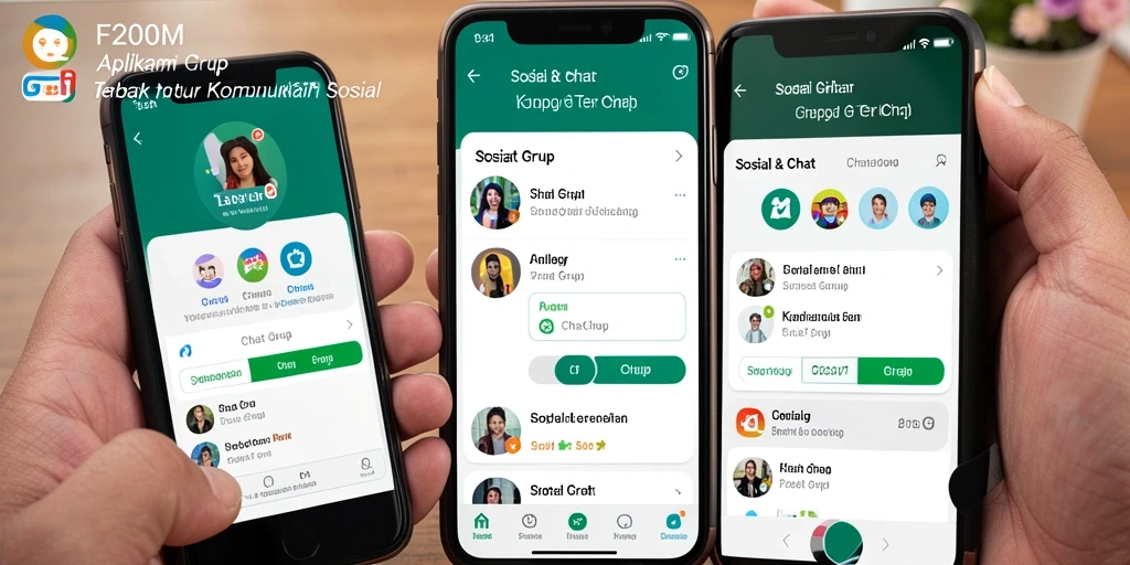 Tampilan antarmuka F200M yang menarik untuk Chat Grup.