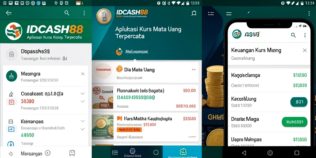 Tampilan antarmuka IDCASH88 yang simple dan informatif untuk Kurs Mata Uang.