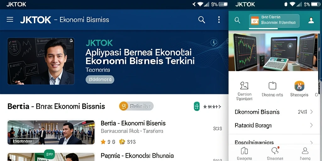 Tampilan antarmuka JKTOK yang modern dan informatif untuk berita ekonomi.