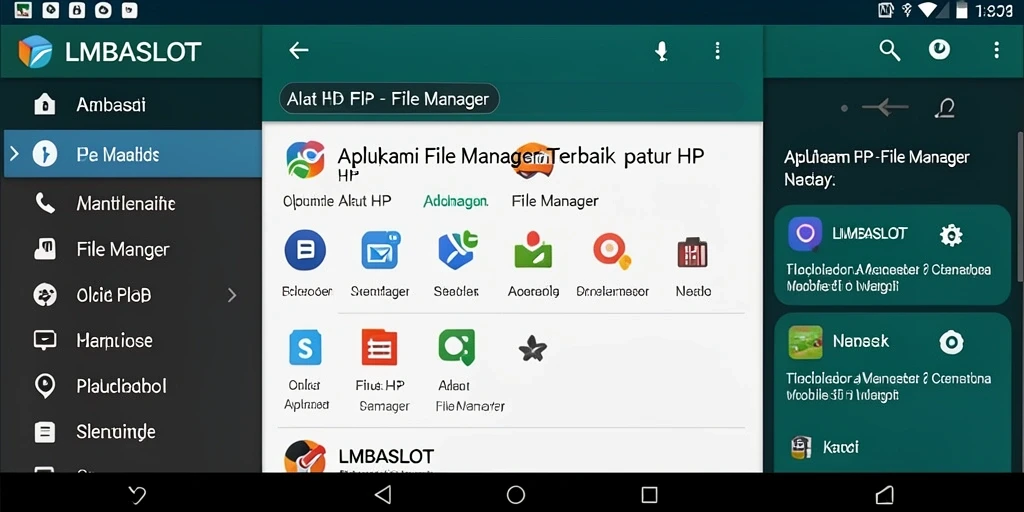 Antarmuka utama LMBASLOT dengan berbagai fungsi File Manager.