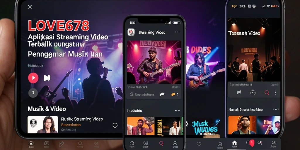 Tampilan antarmuka aplikasi LOVE678 yang mudah digunakan untuk Streaming Video.