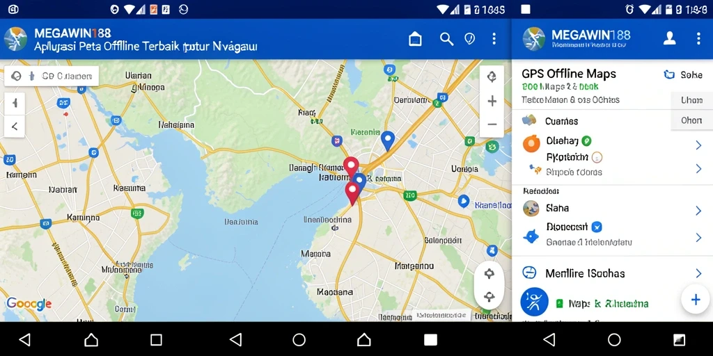 Antarmuka intuitif MEGAWIN188 untuk navigasi peta offline.