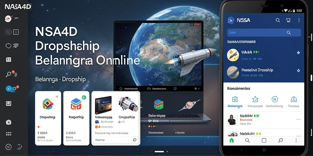 Tampilan antarmuka aplikasi NASA4D yang modern dan intuitif untuk dropshipping.
