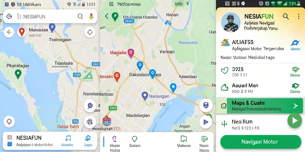 Screenshot utama NESIAFUN menampilkan antarmuka Navigasi Motor yang intuitif.