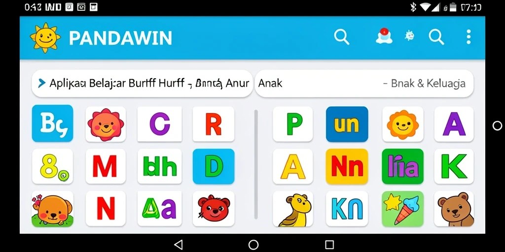 Antarmuka aplikasi PANDAWIN yang ceria dan interaktif.