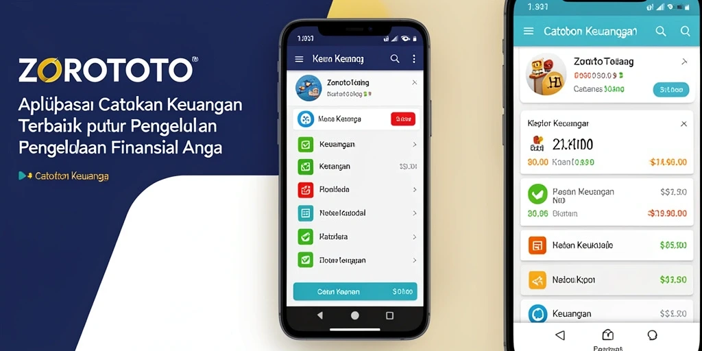 Antarmuka <strong>ZOROTOTO</strong> yang intuitif dan fungsional untuk catatan keuangan.