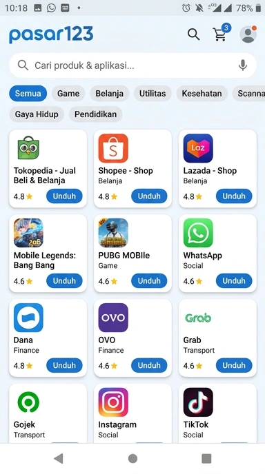 Aplikasi Populer & Kanal Uji di pasar123 - Temukan Favoritmu